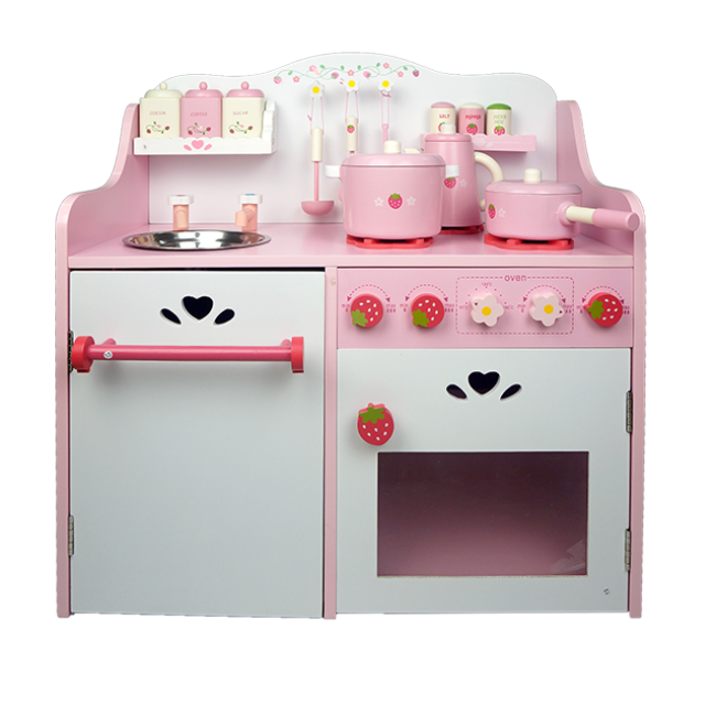 XL10228 New Design Strawberry Kitchen Toys Wooden Toys for Girls Wholesale Kitchen Toys Fashion Kitchen Toys